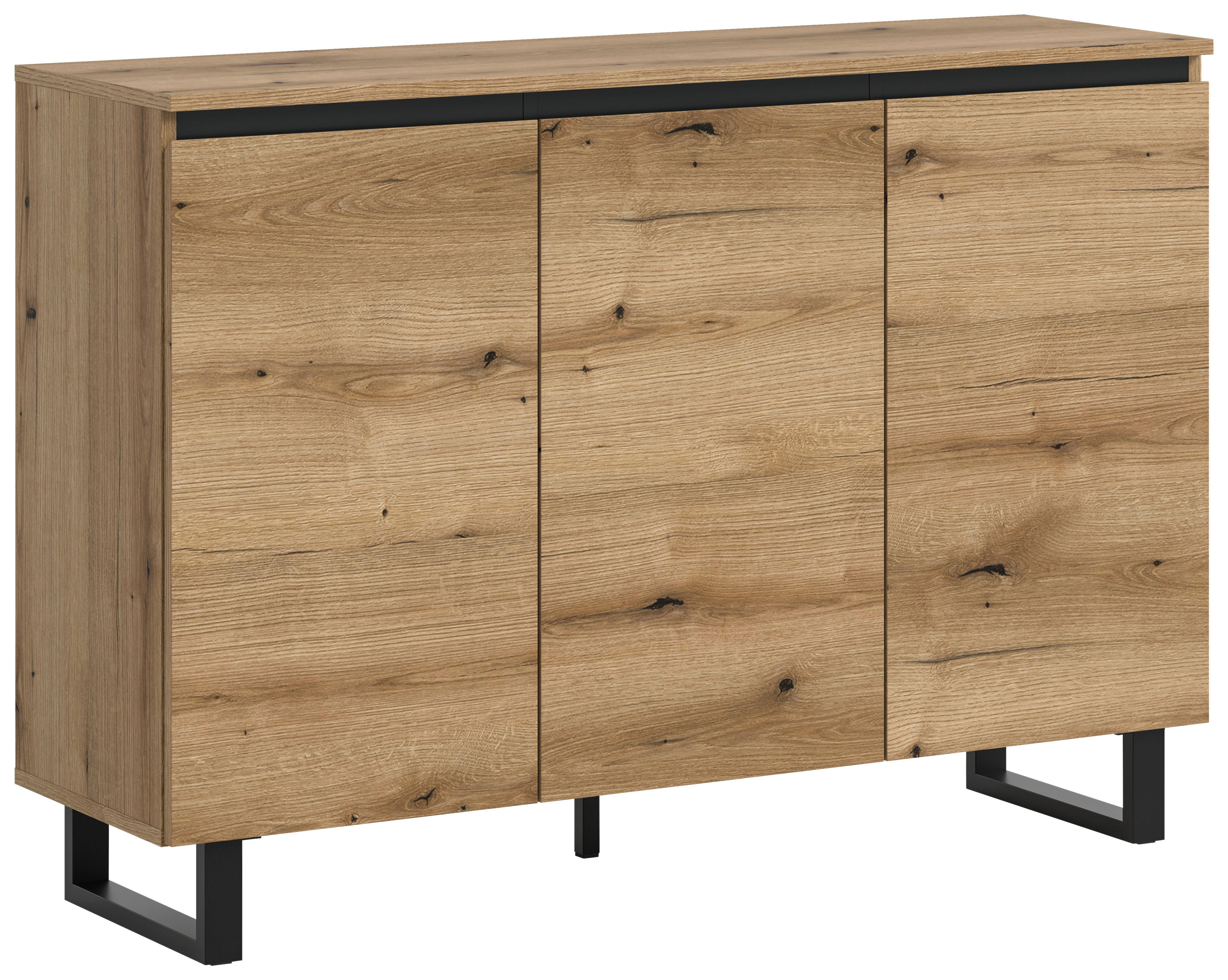 Sideboard Tomasa Evoke Oak Nachbildung schwarz B/H/T: ca. 120x84x36 cm Tomasa - schwarz (120,00/84,00/36,00cm) - xonox.home
