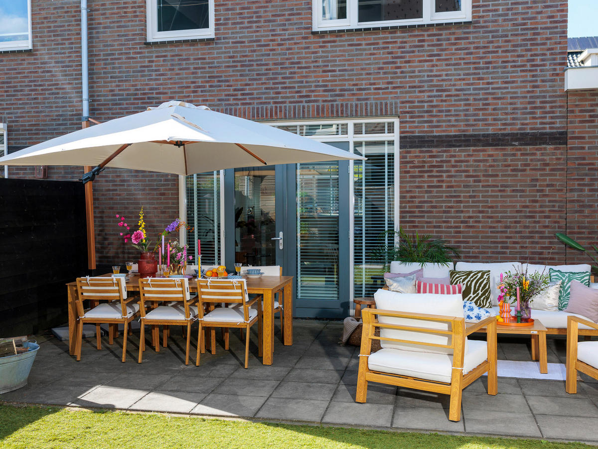 AXI Outdoor Living Loungeset Orla braun Metall B/H/L: ca. 223,5x73,5x89 cm Orla - braun/beige (89,00/223,50/73,50cm) - AXI Outdoor Living