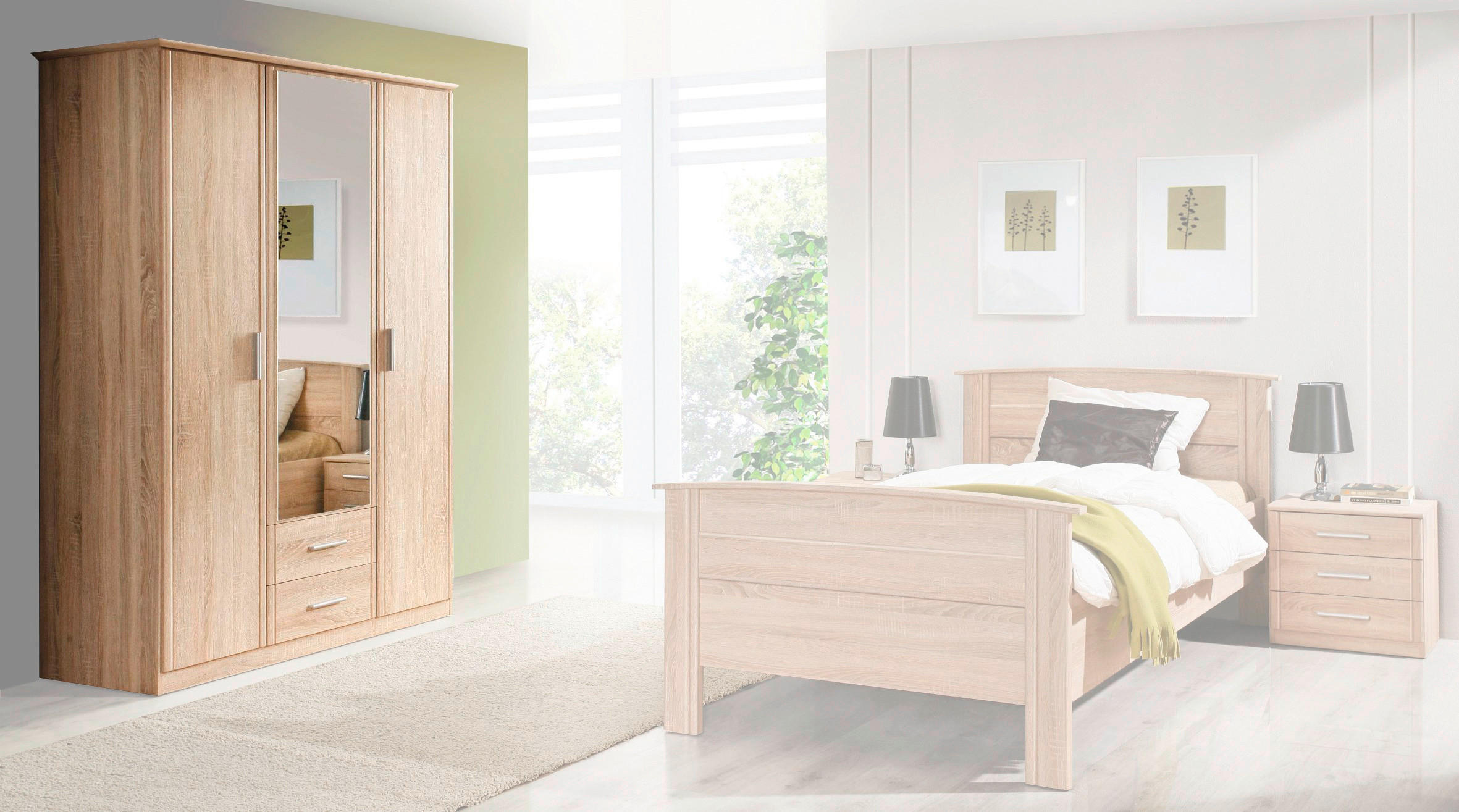 kleiderschrank eiche sonoma nachbildung b/h/t: ca. 139,2x200,8x59,6 cm