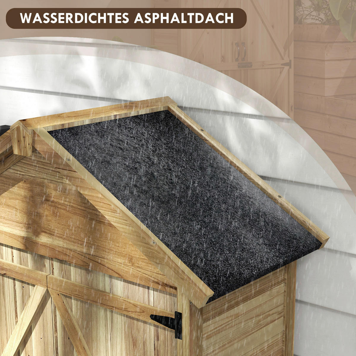 Outsunny Gartenschrank natur Holz B/H/L: ca. 54x177x102 cm Gartenschrank - natur (102,00/54,00/177,00cm) - Outsunny