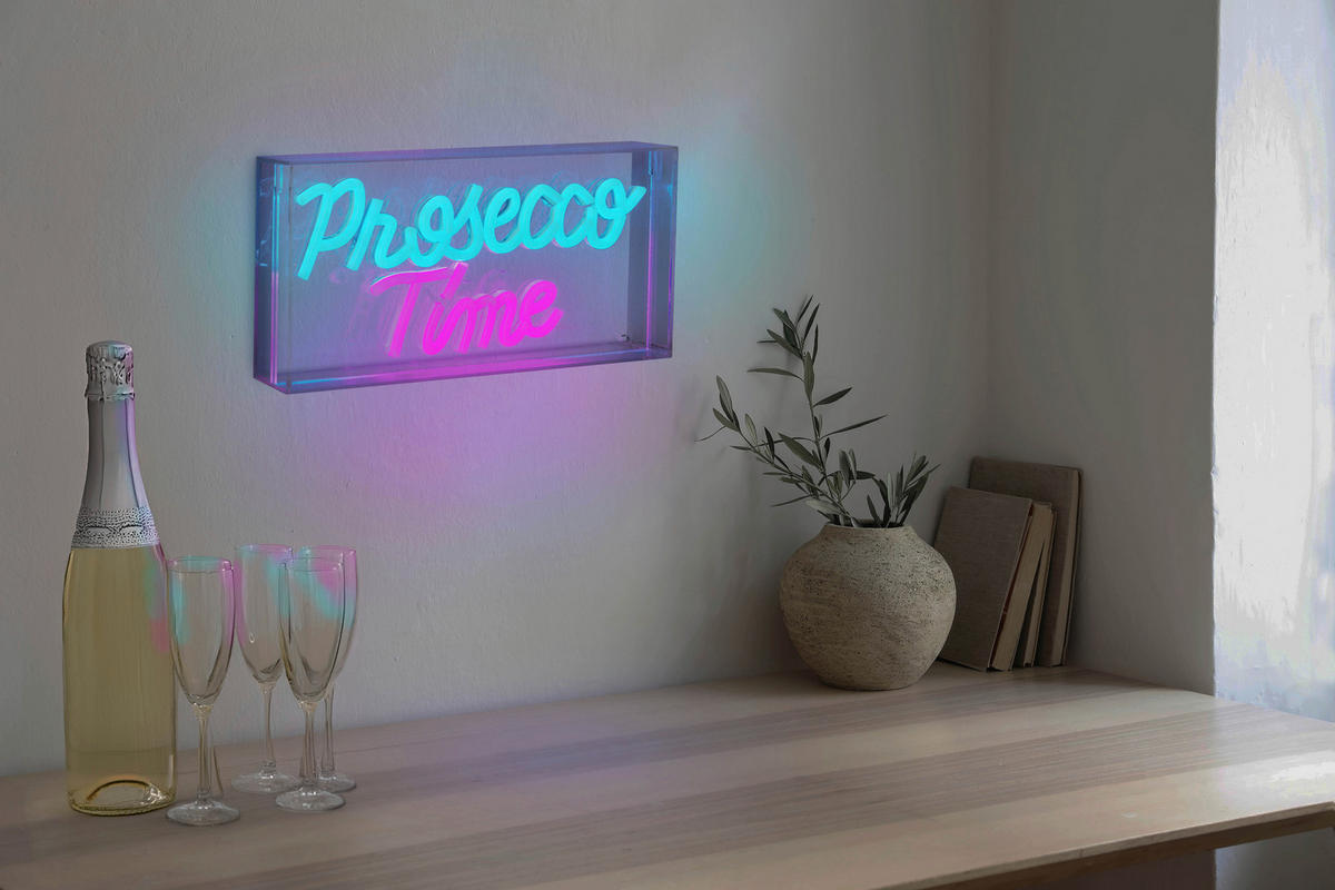 Näve Leuchten LED-Schriftzug klar Kunststoff B/H/T: ca. 30x15x4,7 cm PROSECCO TIME - klar (30,00/15,00/4,70cm) - Näve Leuchten