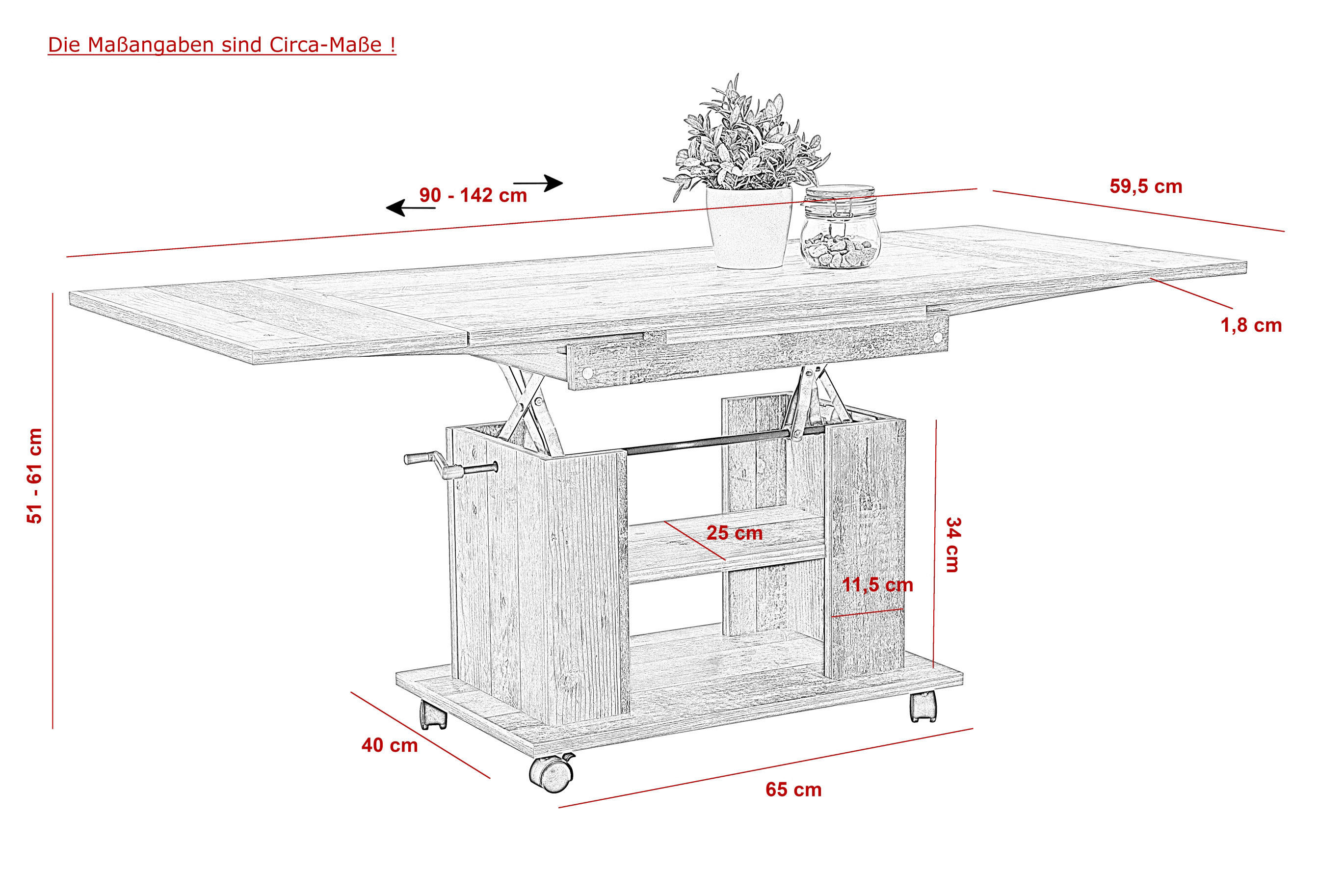 Couchtisch JAKOB Eiche Artisan Nachbildung B/H/T: ca. 90x51x60 cm JAKOB - Eiche (90,00/51,00/60,00cm) - Hela