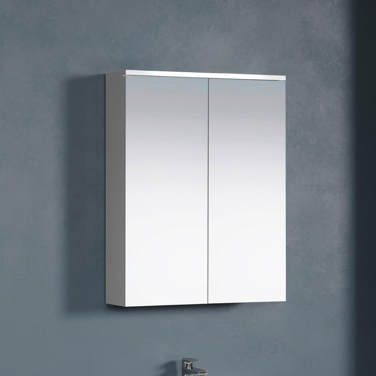 Spiegelschrank Wons weiß Hochglanz weiß matt B/H/T: ca. 60x78x18 cm Wons - weiß (60,00/78,00/18,00cm) - Trendteam