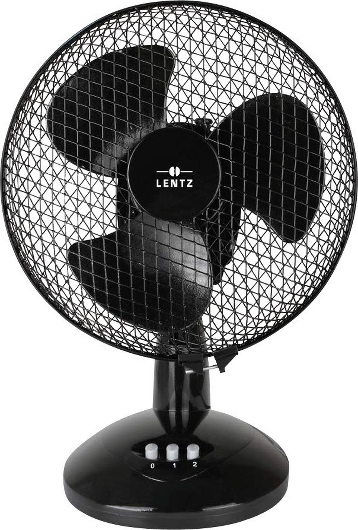 LENTZ Tischventilator schwarz Kunststoff D: ca. 30 cm Tischventilator 80032 - schwarz (30,00cm) - Lentz