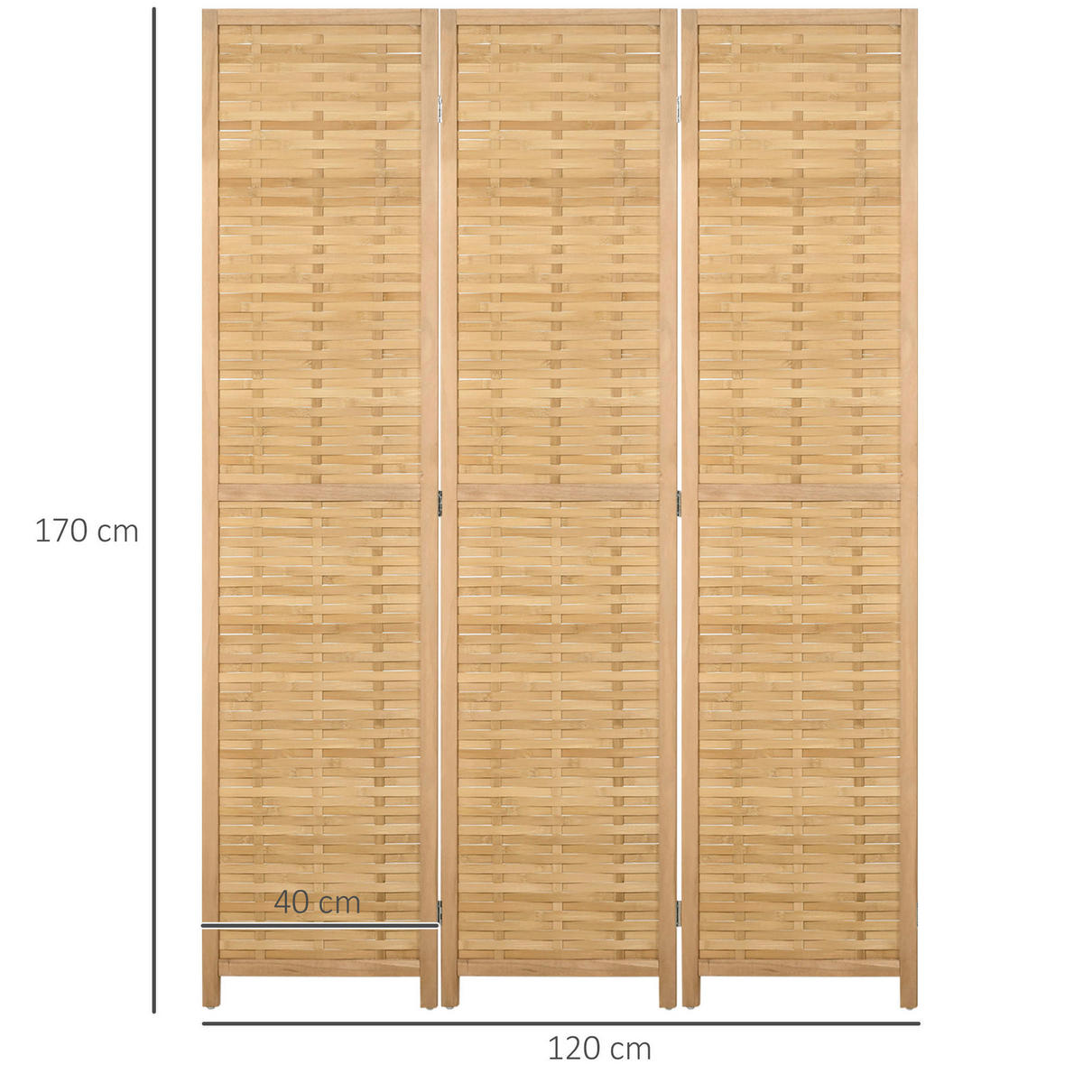 HOMCOM Paravent natur Bambus B/H/L: ca. 1,8x120x170 cm Paravent - natur (170,00/1,80/120,00cm) - HOMCOM