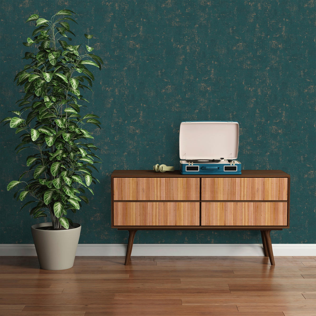 A.S.Création Vliestapete gold petrol B/H/D: ca. 53x1005x8 cm Vliestapete - gold/petrol (8,00/1005,00cm) - A.S.Creation