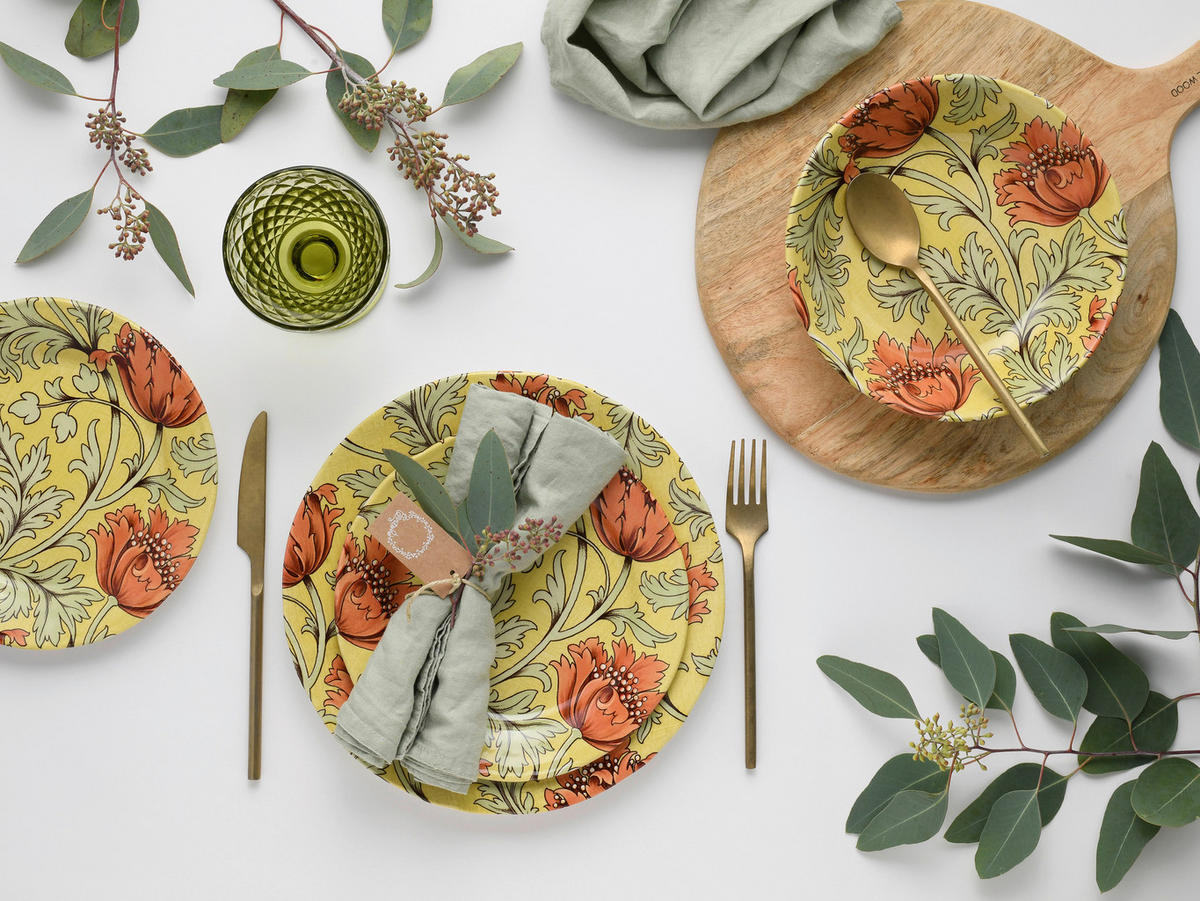 CreaTable Tafelservice Florentina gelb Steingut 18 tlg. Florentina - gelb (33,00/33,00/31,00cm) - CreaTable