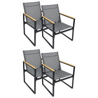 VCM Gartenstuhl anthrazit Textilene B/H/L: ca. 54x83x65 cm Gartenstuhl 4er Set - anthrazit (65,00/54,00/83,00cm) - VCM