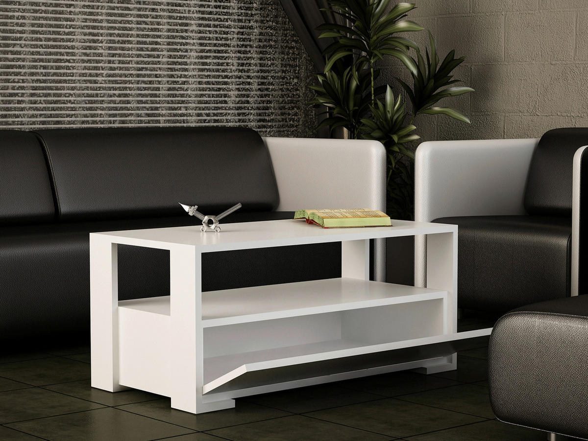 Couchtisch Balina weiß B/H/T: ca. 90x40x45 cm Balina - weiß (90,00/40,00/45,00cm) - moebel17