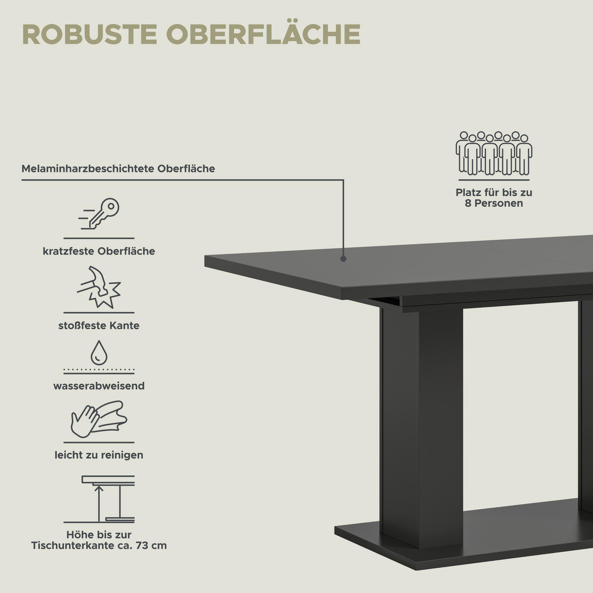 Esstisch MOTION grau B/H/T: ca. 150x76x90 cm MOTION - grau (150,00/76,00/90,00cm) - xonox.home
