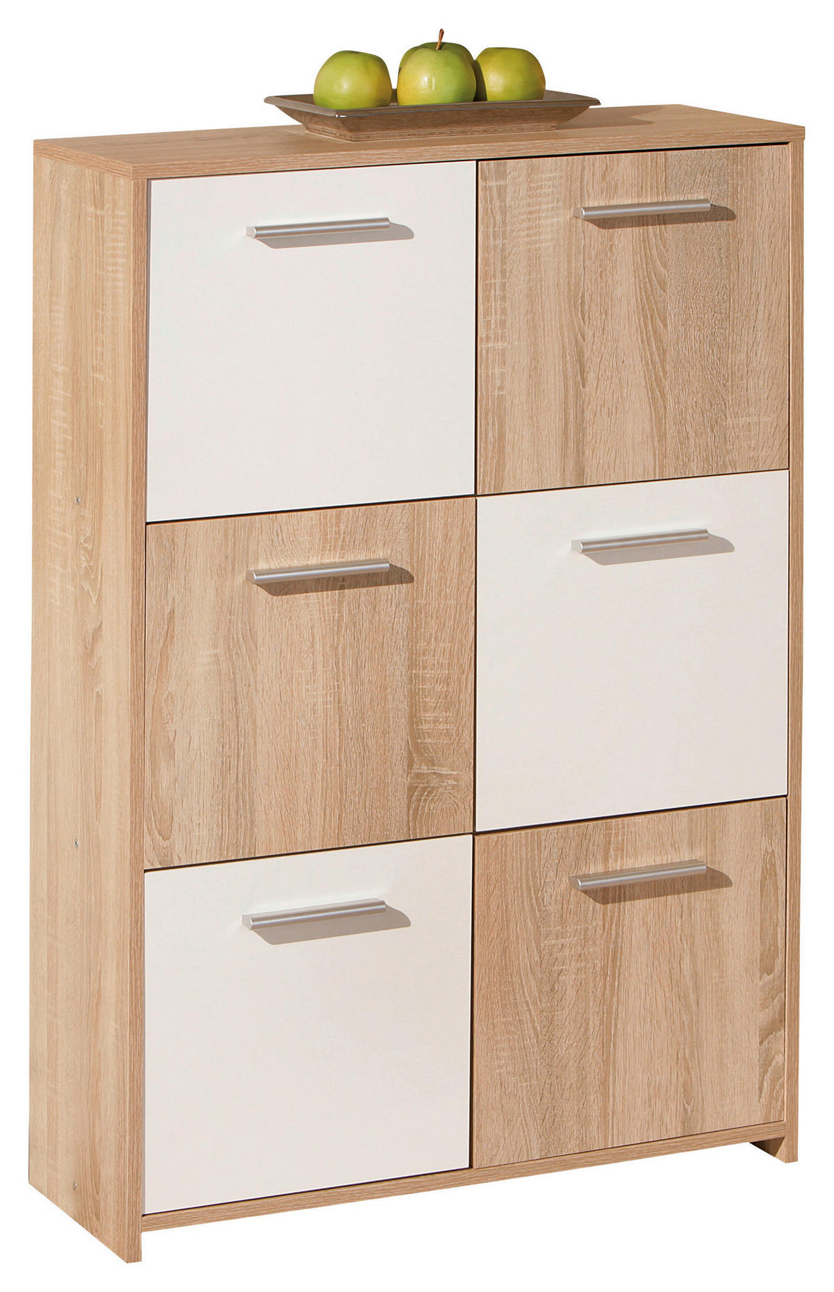 Kommode Egadi Eiche Sonoma Nachbildung weiß B/H/T: ca. 77x115x30 cm Egadi - Eiche/weiß (77,00/115,00/30,00cm) - Inter Link