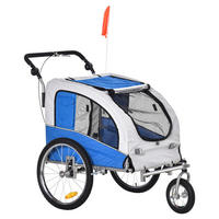PawHut Fahrradanhänger 20 Zoll grau grau B/H/L: ca. 90x110x130 cm Radanhänger f. Hunde 5663-1291 - blau/grau (130,00/90,00/110,00cm) - PawHut