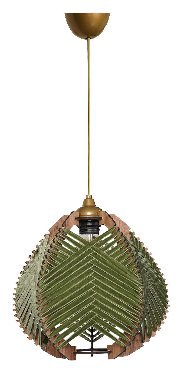 Opviq Pendelleuchte grün Baumwolle B/H/T/L/D: ca. 25x30x25x25x25 cm E27 1 Brennstellen Pendelleuchte_YL228 - grün (25,00/25,00/30,00cm) - Opviq