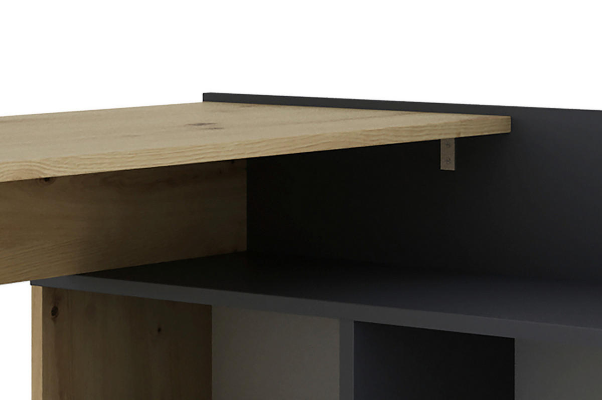 Eckschreibtisch BERNI Eiche Graphit B/H/T: ca. 102x77,5x80 cm BERNI - Eiche/Graphit (102,00/77,50/80,00cm) - byLIVING
