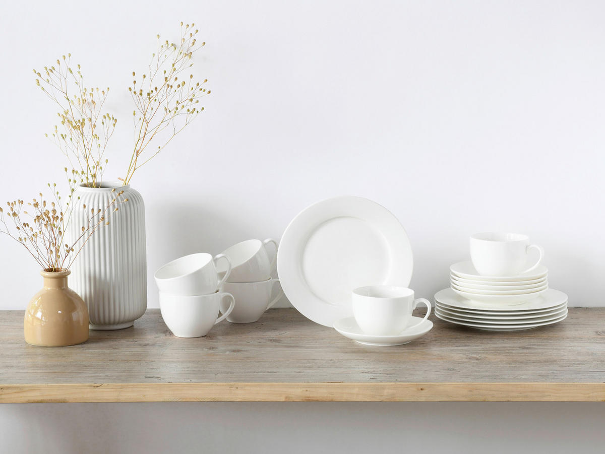CreaTable Kaffeeservice Fleur Royal cremeweiß Porzellan 18 tlg. Fleur Royal - cremeweiß - CreaTable