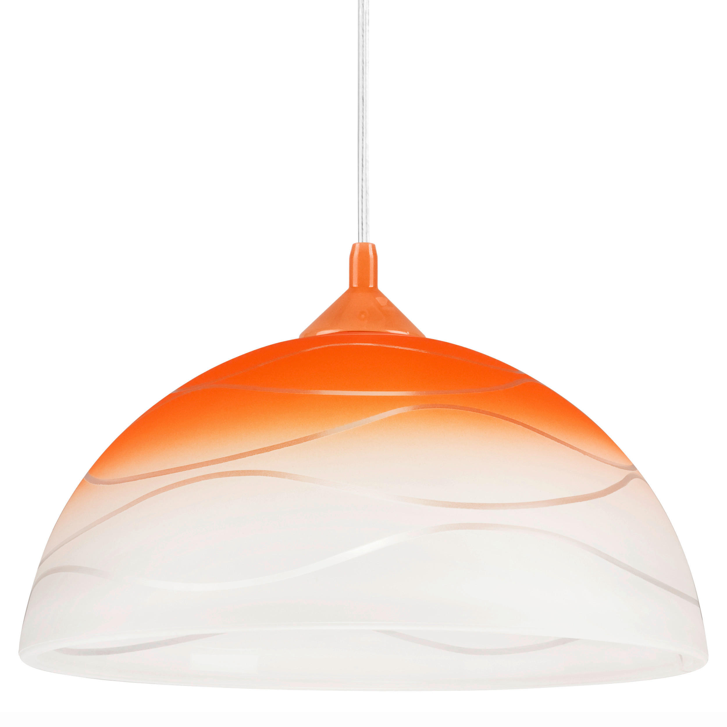 Thumbnail - Lamkur Hängeleuchte orange Glas B/H/L: ca. 31x17x31 cm E27 1 Brennstellen