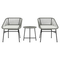 Outsunny Balkonmöbel-Set dunkelgrau Polyethylen B/H/L: ca. 63x76x65 cm Balkonmöbel Set - dunkelgrau (65,00/63,00/76,00cm) - Outsunny