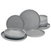 CreaTable Tafelservice Uno grau Steinzeug 12 tlg. Uno - grau - CreaTable