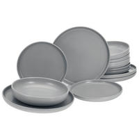 CreaTable Tafelservice Uno grau Steinzeug 12 tlg. Uno - grau - CreaTable