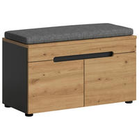 Sitzbank Canu basaltgrau Nachbildung Artisan Nachbildung B/H/T: ca. 80x45x37 cm Canu - basaltgrau (80,00/45,00/37,00cm) - xonox.home