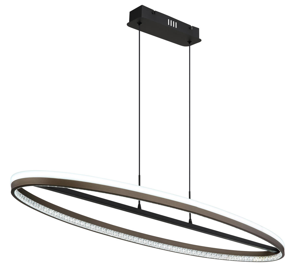 GLOBO LED-Pendelleuchte dunkelblau schwarz Metall Aluminium B/H/L: ca. 29x150x101 cm 1.0 Brennstellen DELLA - schwarz/dunkelblau (101,00/29,00/150,00cm) - GLOBO