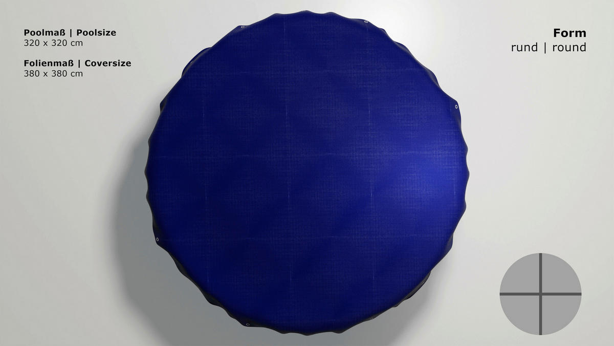 Grasekamp Abdeckplane für Pool rund royalblau Kunststoff D: ca. 320 cm Abdeckplane_rund_320cm - royalblau (320,00cm) - Grasekamp