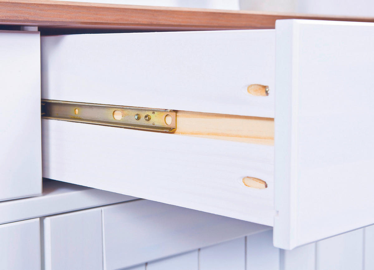 Buffet Westerland weiß lackiert Kiefer B/H/T: ca. 131x205x45 cm Westerland - weiß (131,00/205,00/45,00cm) - Inter Link