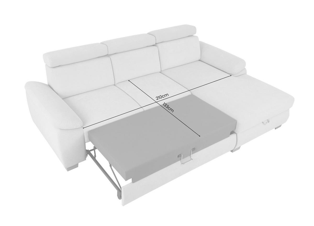 Ecksofa Aguda beige Microfaser B/H/T: ca. 269x102x175 cm Aguda - beige/buche (269,00/102,00/175,00cm)
