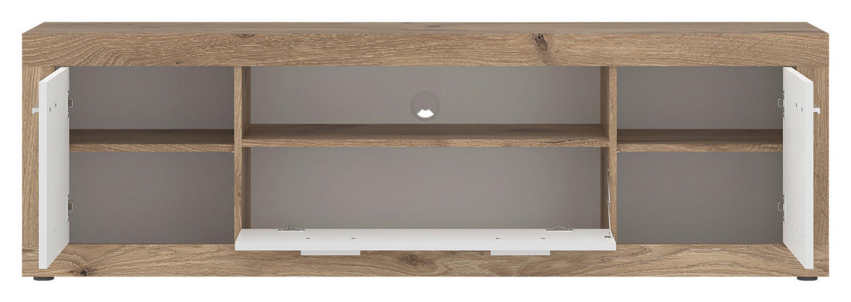 TV-Lowboard Focus Eiche Viking Nachbildung weiß glänzend B/H/T: ca. 173,8x54x39 cm Focus - weiß (173,80/54,00/39,00cm)
