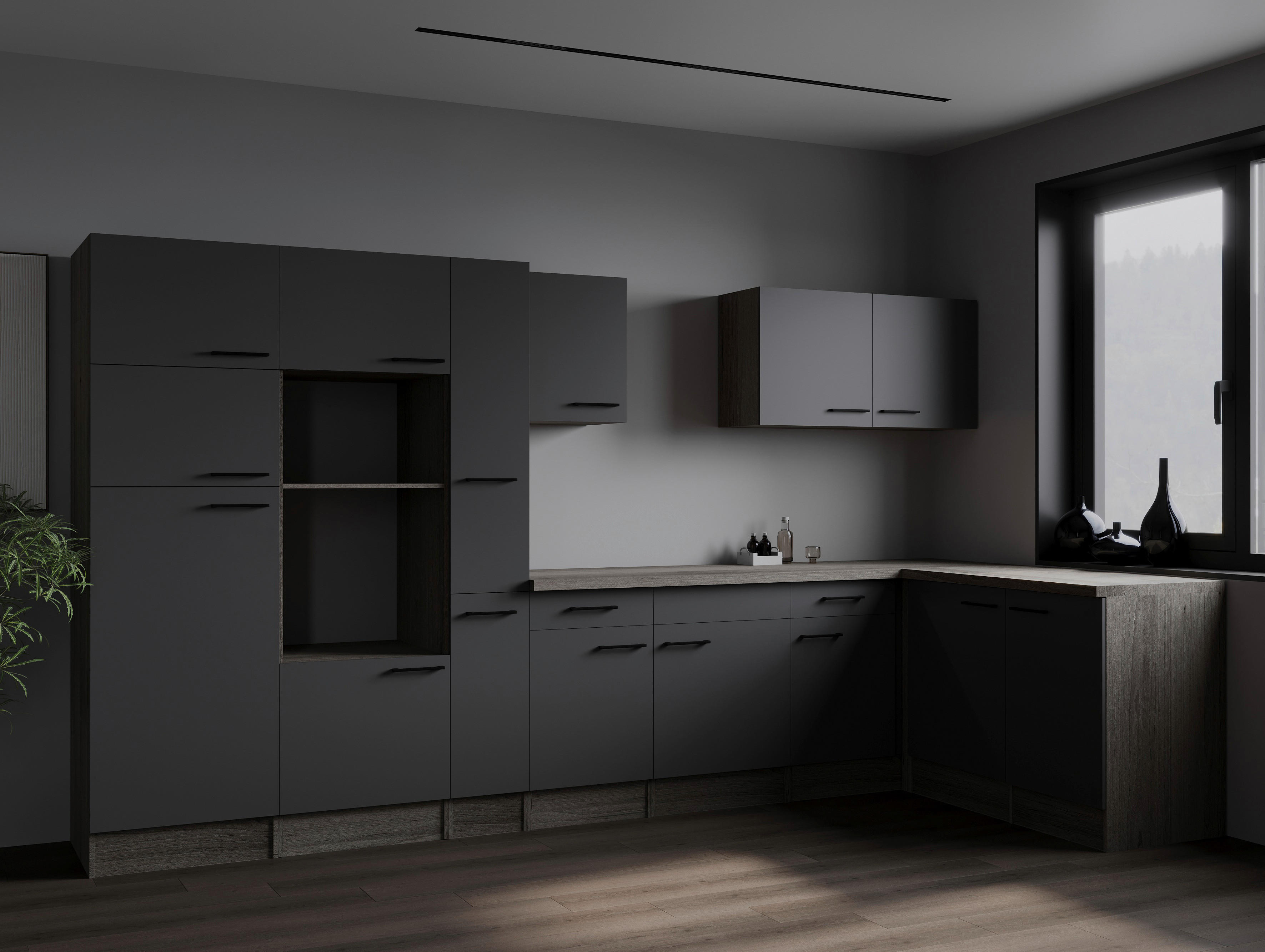 Winkelküche Oliver B/H/T: ca. 370x205x172 cm Oliver - Eiche/grau (370,00/205,00/172,00cm) - Respekta