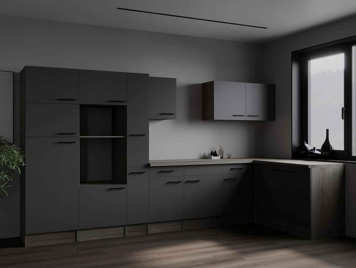 Winkelküche Oliver B/H/T: ca. 370x205x172 cm Oliver - Eiche/grau (370,00/205,00/172,00cm) - Respekta