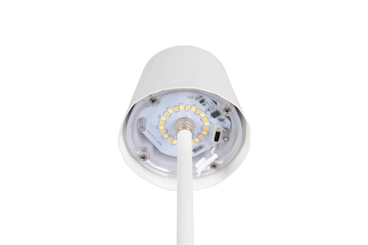 Reality LED Tischleuchte DIAZ weiß Metall H: ca. 21 cm 1 Brennstellen Diaz - weiß (21,00cm) - Reality
