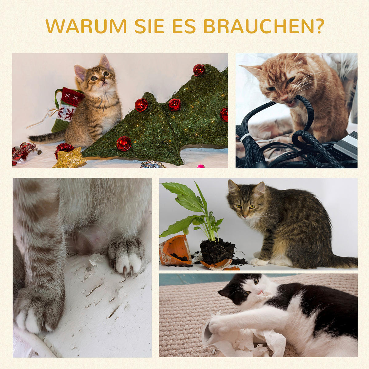 PawHut Kratzbaum hellgrau Polypropylen B/H/L: ca. 40x60x115,5 cm Kratzbaum - hellgrau (115,50/40,00/60,00cm) - PawHut
