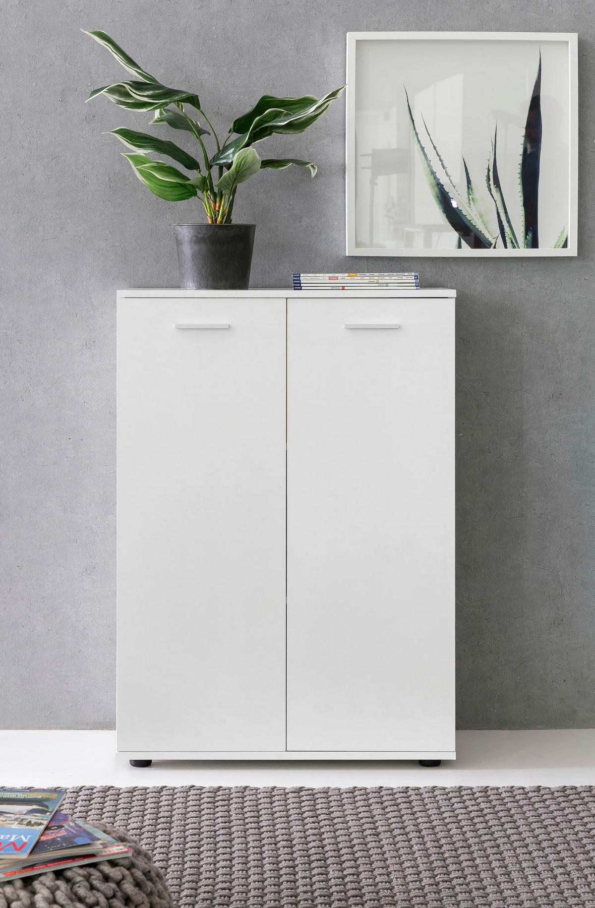 Kommode weiß B/H/T: ca. 71x104x35 cm Kommode - weiß (71,00/104,00/35,00cm) - Wohnling