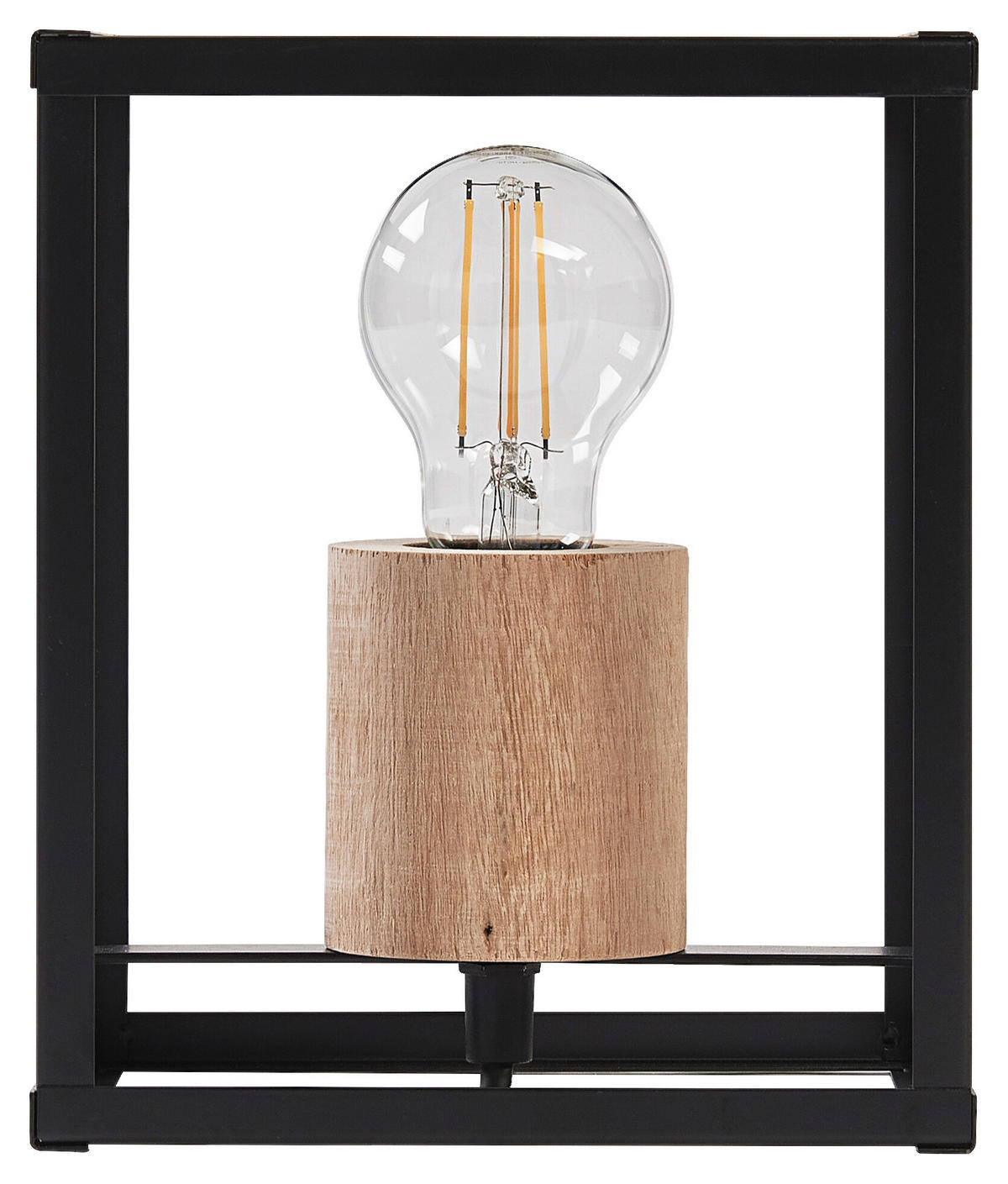 LEDVANCE Tischleuchte Nairobi 759084 schwarz Metall Holz B/H/L: ca. 17x20,3x17 cm E27 1 Brennstellen Decor Nairobi - schwarz (17,00/17,00/20,30cm) - LEDVANCE