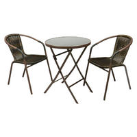 VCM Balkon-Set braun Polyrattan B/H: ca. 53x73 cm Balkonset - braun (53,00/73,00cm) - VCM