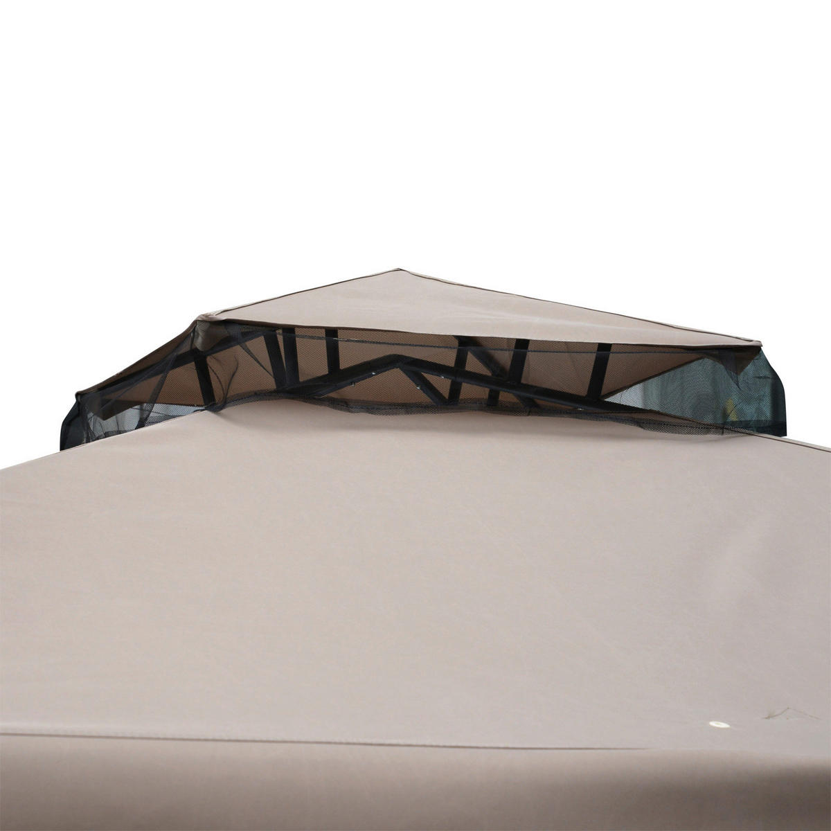 Outsunny Gartenpavillon beige Metall B/H/L: ca. 295x263x295 cm Gartenpavillon_mit_Moskitonetz - beige (295,00/295,00/263,00cm) - Outsunny