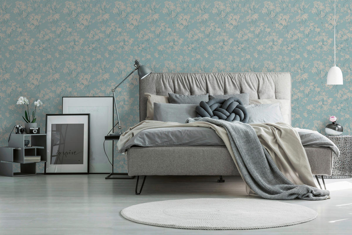 A.S.Creation Vliestapete türkis beige B/H/D: ca. 53x1005x8,6 cm Vliestapete - beige/türkis (8,60/1005,00cm) - A.S.Creation