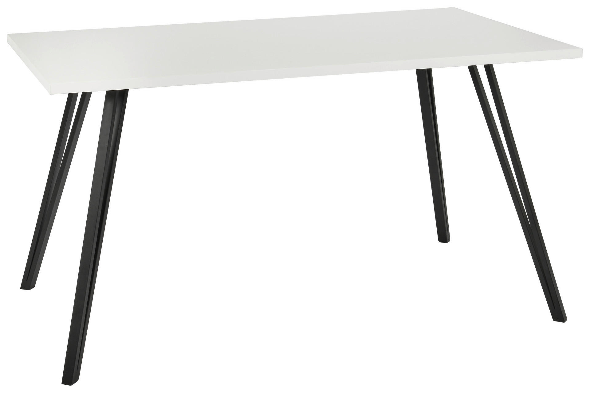 Esstisch Jennifer weiß Lack Hochglanz B/H/T: ca. 140x76x80 cm Jennifer - weiß/schwarz (140,00/76,00/80,00cm)