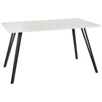 Esstisch Jennifer weiß Lack Hochglanz B/H/T: ca. 140x76x80 cm Jennifer - weiß/schwarz (140,00/76,00/80,00cm)