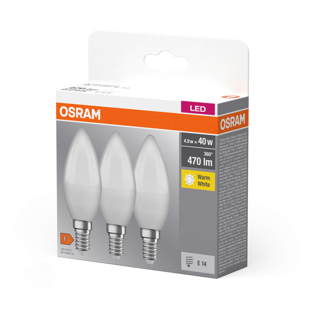 Leuchtmittel E14 LED-Kerzenlampe_3erPack_Osram - (3,50cm)