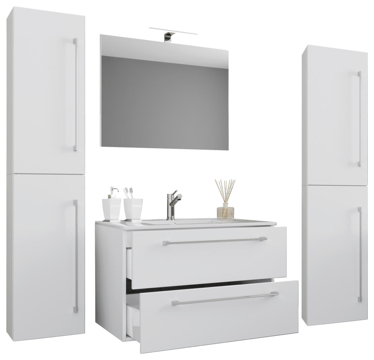 Waschplatz 5tlg-Badinos weiß B/H/T: ca. 60x50x46 cm 5tlg-Badinos - weiß (60,00/50,00/46,00cm) - VCM Möbel