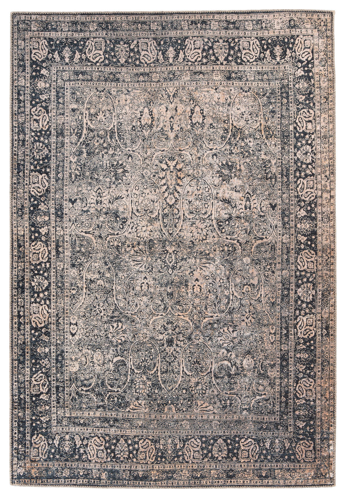 360Living Teppich Faye schwarz B/L: ca. 150x230 cm Faye - schwarz/multicolor (150,00/230,00cm) - 360Living
