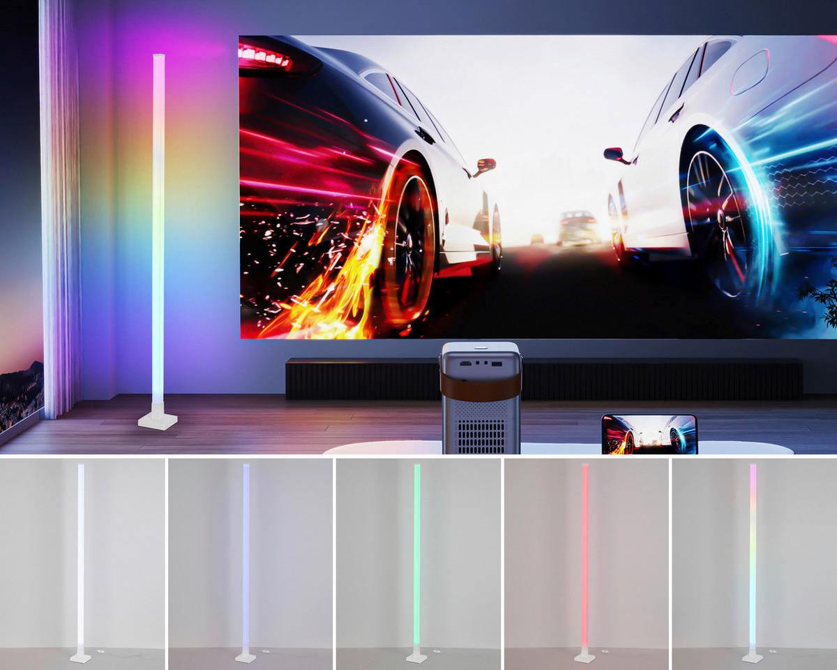 Nolo LED-RGB-Stehleuchte B/H/L: ca. 12,5x12,5x150 cm LED-RGB-Stehleuchte_Tim - (150,00/12,50/12,50cm) - Nolo