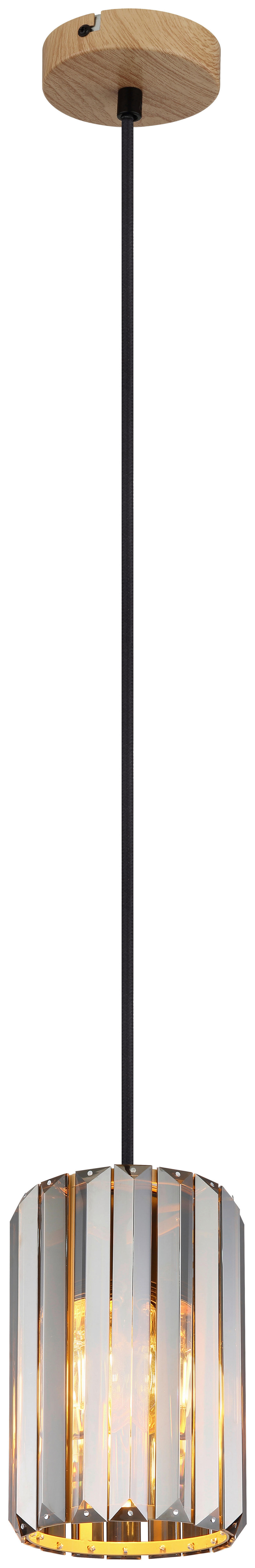 GLOBO Pendelleuchte RUN 30220146 Rauch braun schwarz Metall Glas H/D: ca. 120x13,5 cm E27 1 Brennstellen RUN - braun/schwarz (13,50/120,00cm) - GLOBO