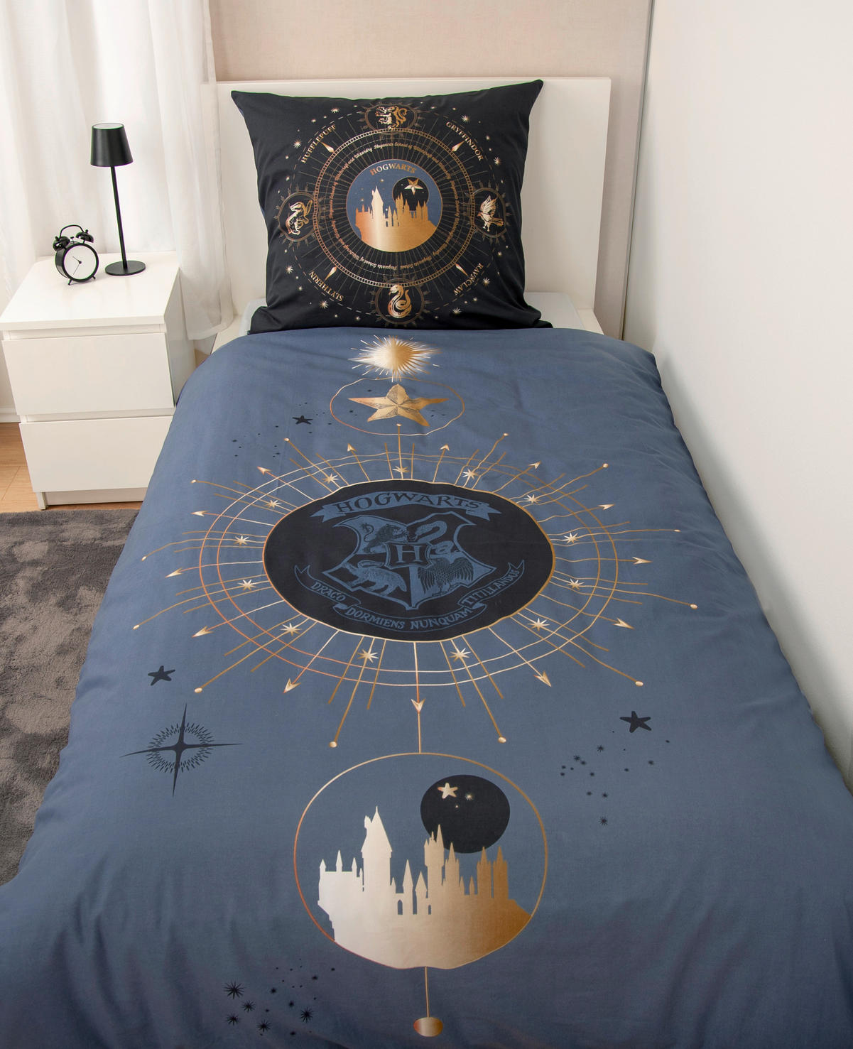 Baumwoll Wende Bettwäsche Harry Potter Renforce blau Baumwolle B/L: ca. 135x200 cm Harry Potter - blau (135,00/200,00cm)