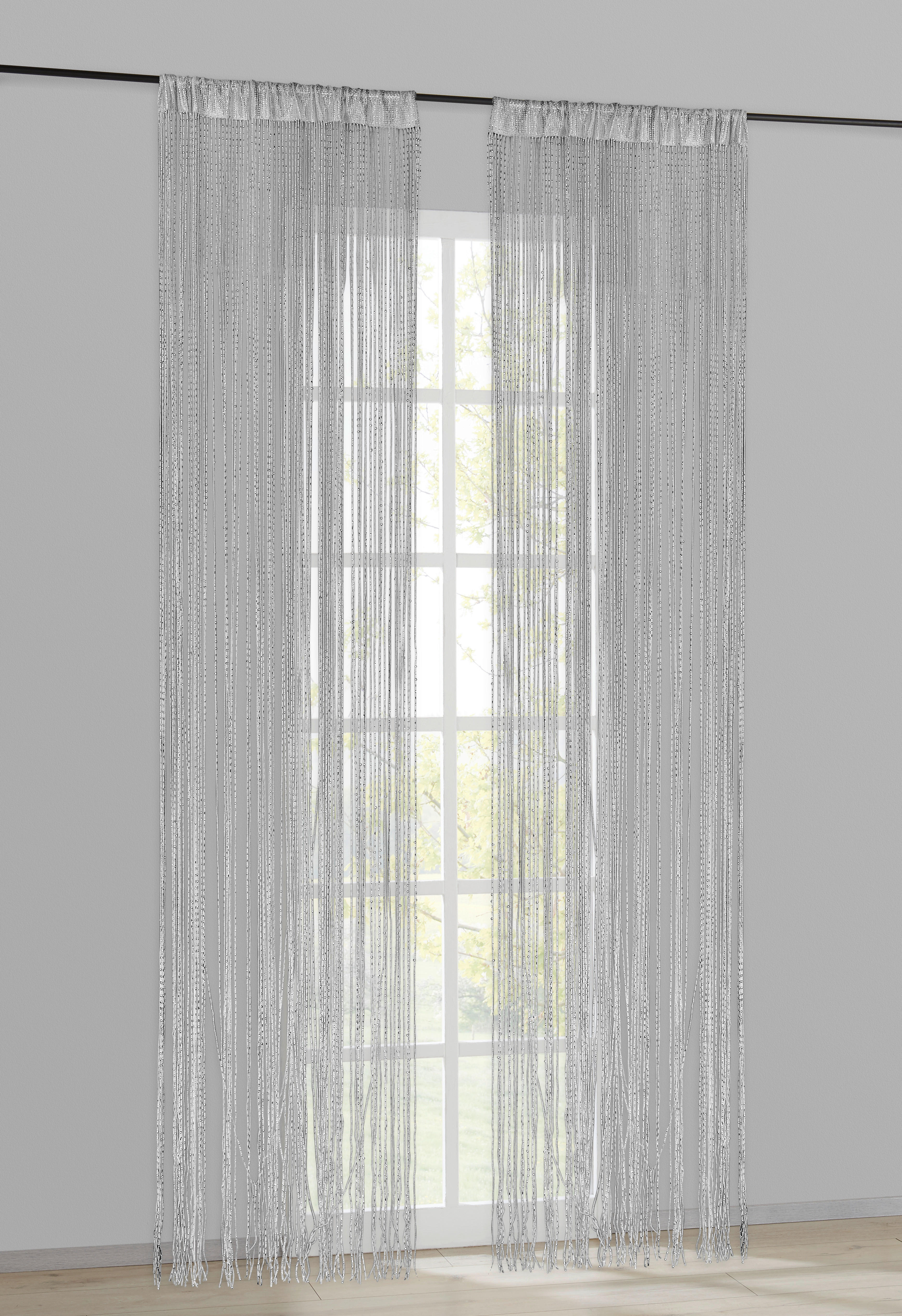 Fadenvorhang Lurex weiß B/L: ca. 90x245 cm Lurex - weiß (90,00/245,00cm) - ACUS design collection