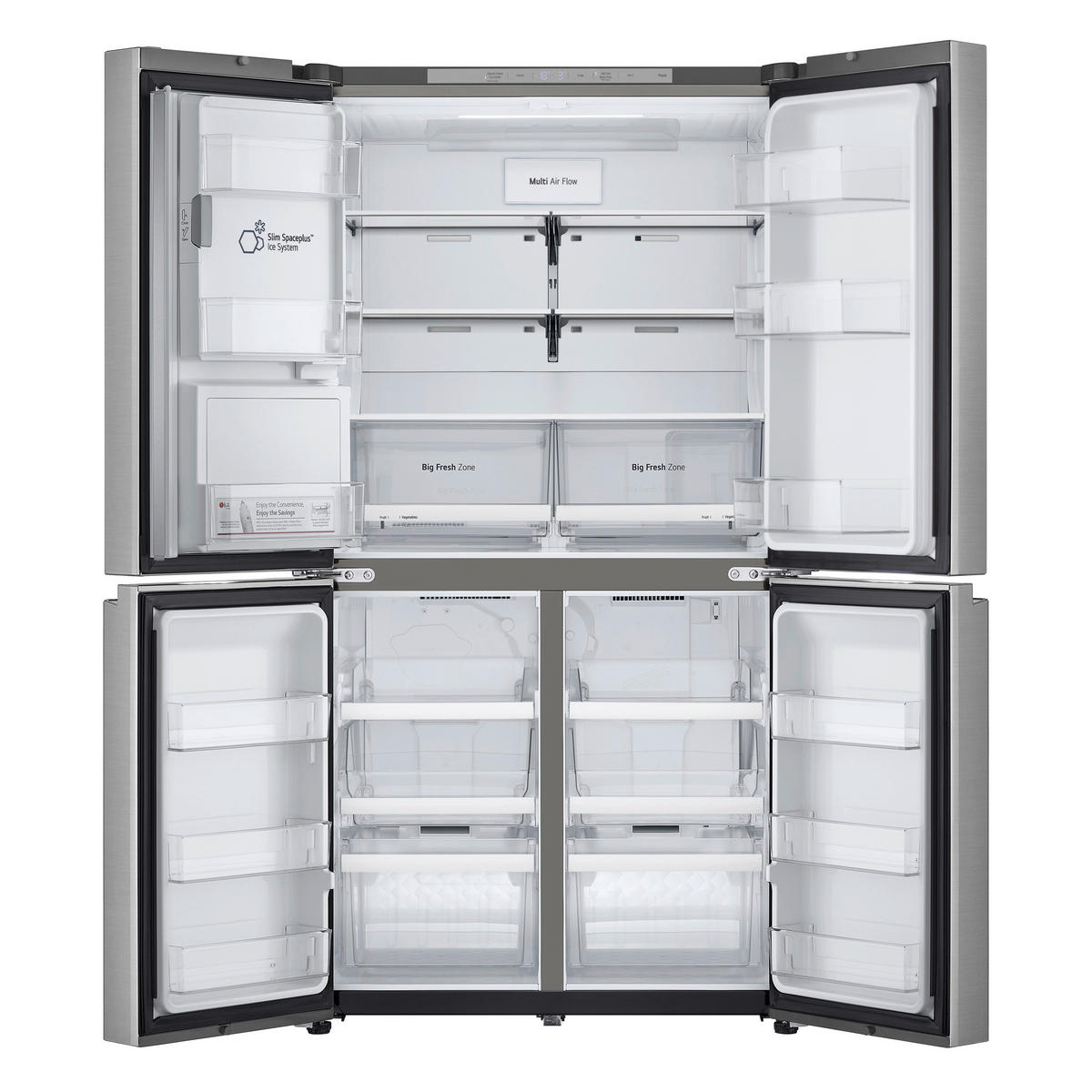 LG Multi Door GML960PYFE silber B/H/T: ca. 91,4x179,2x72,9 cm Multi-Door GML960PYFE - silber (91,40/179,20/72,90cm) - LG