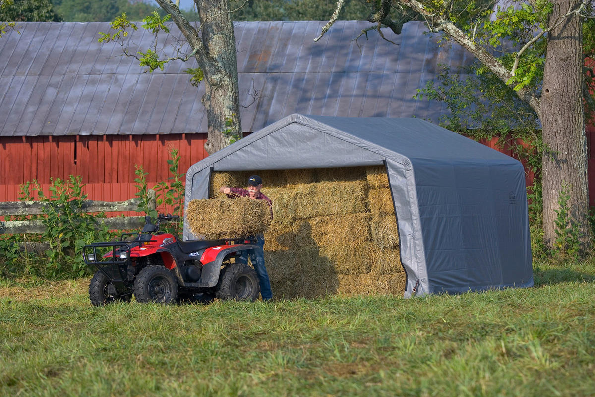 ShelterLogic Gartenhaus Shed-in-a-Box grau B/H/L: ca. 370x260x370 cm Shed-in-a-Box - grau (370,00/370,00/260,00cm) - ShelterLogic
