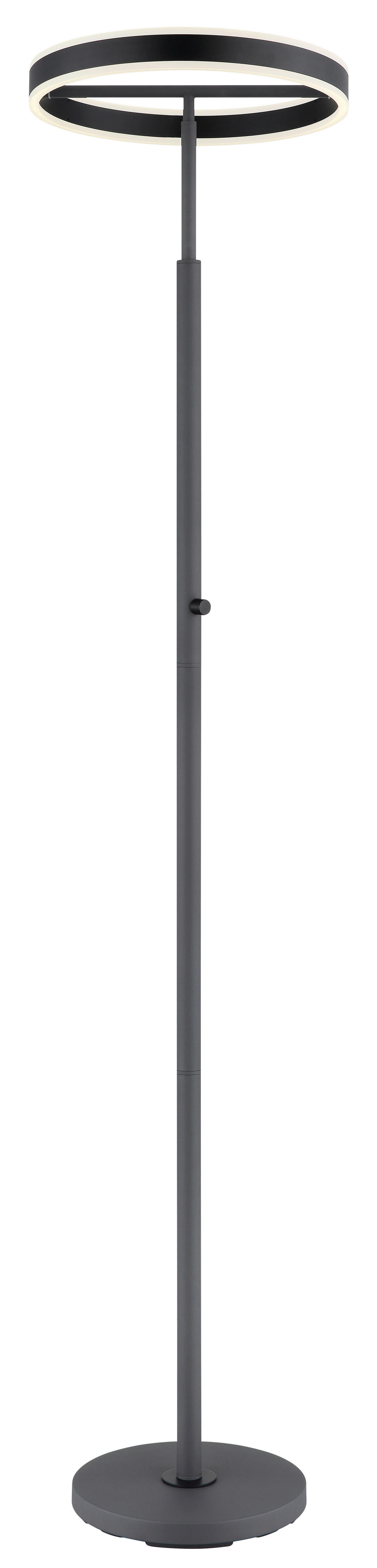 GLOBO Stehleuchte schwarz anthrazit Opal Metall Acryl Aluminium H/D: ca. 181x40 cm 1 Brennstellen EMANUEL - schwarz/Opal (40,00/181,00cm) - GLOBO